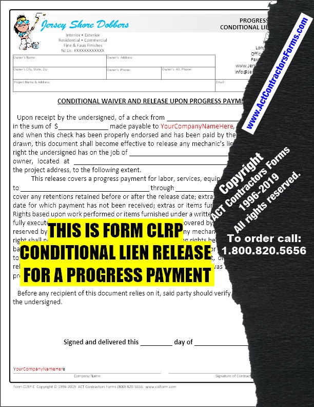 Lien Waiver and Release Forms for Painting Contractors